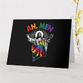Ah Mannen Grappig LGBT Gay Pride Jezus Regenboog V Kaart (Gele Bloem)