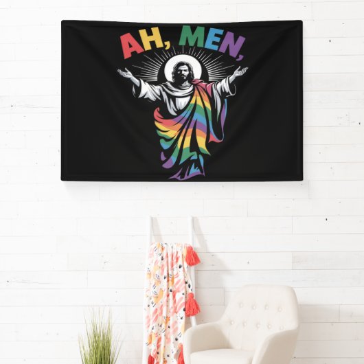 Ah Mannen Grappig LGBT Gay Pride Spandoek (Insitu)