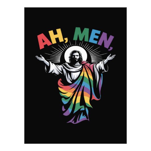 Ah mannen grappige LGBT Gay Pride Foto Afdruk (Voorkant)