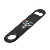 Ah mannen grappige LGBT Gay Pride Speed Flessenopener (Voorkant Gekanteld)