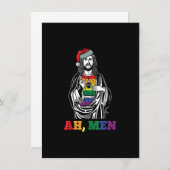 Ah Mannen Kerstmis Funny LGBT-Q Pride XMas Jesus G Kaart (Voorkant / Achterkant)