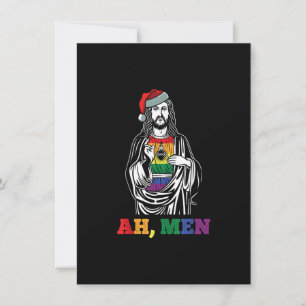Ah Mannen Kerstmis Funny LGBT-Q Pride XMas Jesus G Kaart
