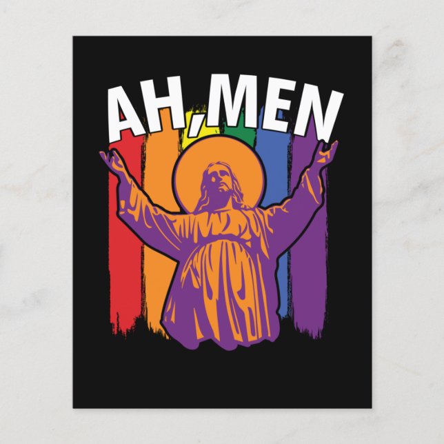 Ah Mannen LGBT Gay Pride Jesus Peace (Voorkant)