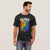 Ah Mannen LGBT Jesus Rainbow Christelijk T-shirt (Voorkant volledig)