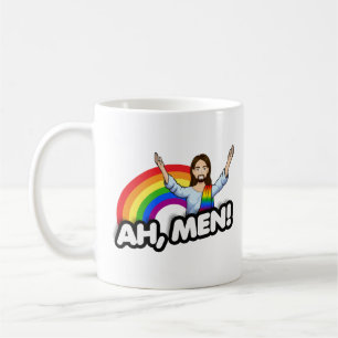 Ah Mannen - Regenboog Jezus Koffiemok