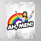 Ah Mannen - Regenboog Jezus Poster (Voorkant)