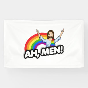 Ah Mannen - Regenboog Jezus Spandoek