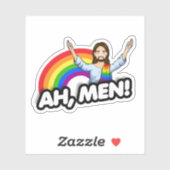 Ah Mannen - Regenboog Jezus Sticker (Vel)