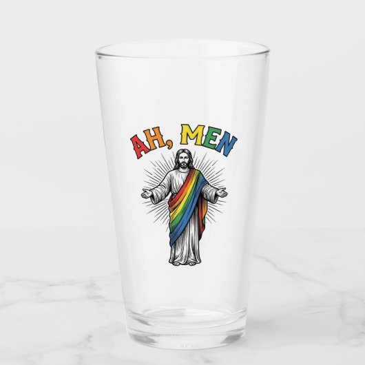 Ah Mannen Regenboog Religieus Vintage Glas (Voorkant)