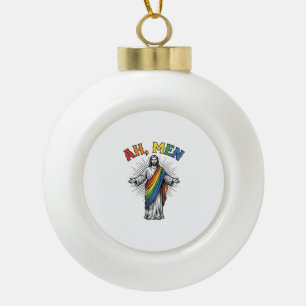 Ah Mannen Regenboog Religieus Vintage Keramische Bal Ornament