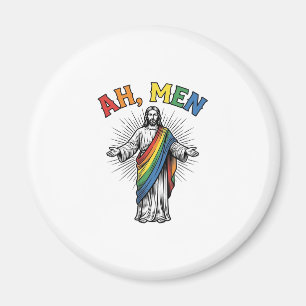 Ah Mannen Regenboog Religieus Vintage Magneet