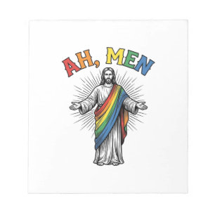 Ah Mannen Regenboog Religieus Vintage Notitieblok