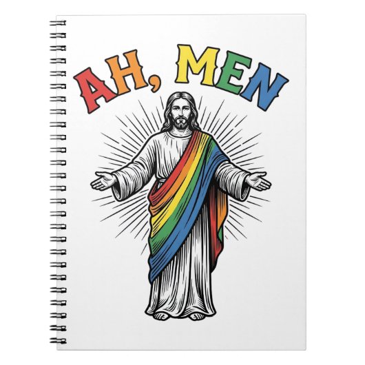 Ah Mannen Regenboog Religieus Vintage Notitieboek (Voorkant)