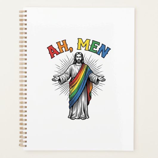 Ah Mannen Regenboog Religieus Vintage Planner (Voorkant)