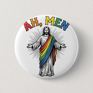 Ah Mannen Regenboog Religieus Vintage Ronde Button 5,7 Cm
