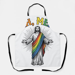 Ah Mannen Regenboog Religieus Vintage Schort