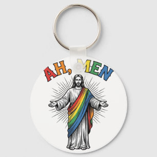Ah Mannen Regenboog Religieus Vintage Sleutelhanger