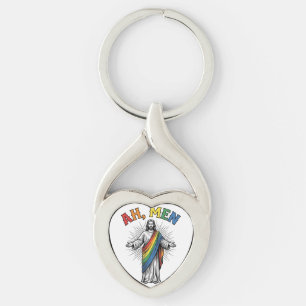 Ah Mannen Regenboog Religieus Vintage Sleutelhanger