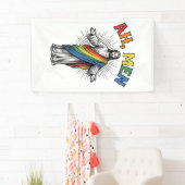 Ah Mannen Regenboog Religieus Vintage Spandoek (Insitu)