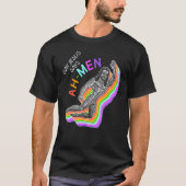Ah Mannen regenboogkap Jesus Christelijk Lgbt Prid T-shirt (Voorkant)