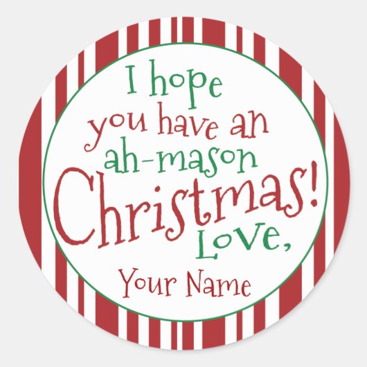 Ah Mason Jar Kerstcadeau Wide Mouth Label (Voorkant)