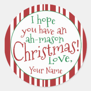 Ah Mason Jar Kerstcadeau Wide Mouth Label