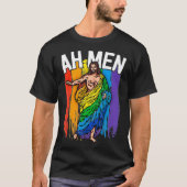 Ah Men Gay Jesus  Funny LGBTQ s Gifts Rainbow  T-shirt (Voorkant)