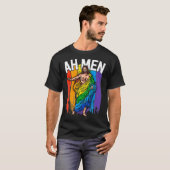 Ah Men Gay Jesus Funny LGBTQ s Gifts Rainbow T-shirt (Voorkant volledig)