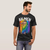 Ah Men God Jesus Christian LGBTQ Lesbian Gay Pride T-shirt (Voorkant volledig)