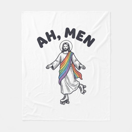 Ah Men Roller Skaten Geloofof Vector Design_1 Fleece Deken (Voorkant)