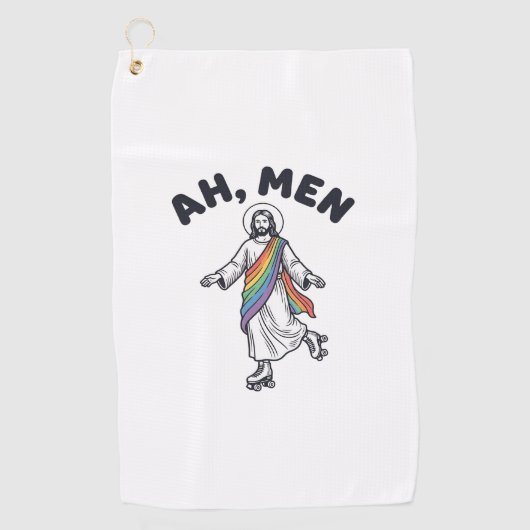 Ah Men Roller Skaten Geloofof Vector Design_1 Golfhanddoek (Voorkant)