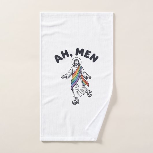 Ah Men Roller Skaten Geloofof Vector Design_1 Handdoek (Handdoek)