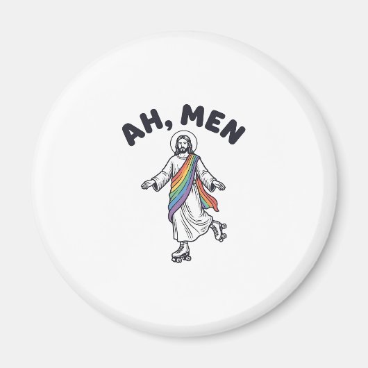 Ah Men Roller Skaten Geloofof Vector Design_1 Magneet (Voorkant)