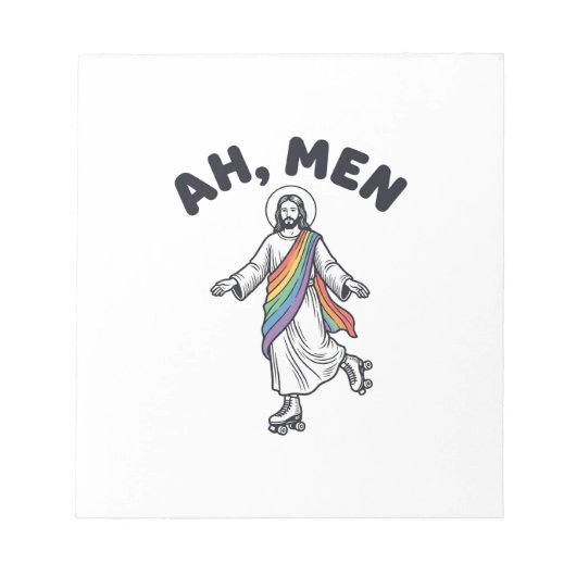 Ah Men Roller Skaten Geloofof Vector Design_1 Notitieblok (Voorkant)