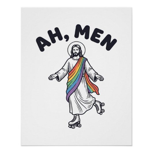 Ah Men Roller Skaten Geloofof Vector Design_1 Perfect Poster (Voorkant)