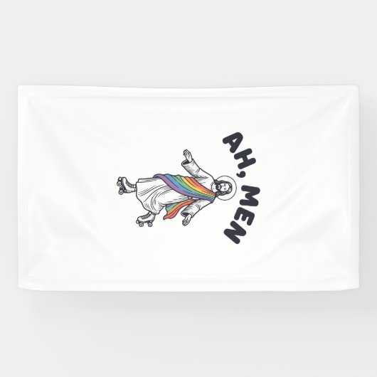 Ah Men Roller Skaten Geloofof Vector Design_1 Spandoek (Horizontaal)