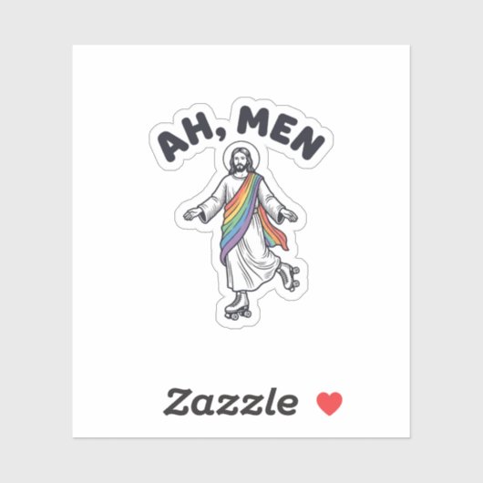 Ah Men Roller Skaten Geloofover Vectorontwerp_1 Sticker (Vel)