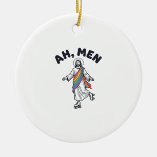 Ah Men Roller Skaten Gelovige Vector Design_1 Keramisch Ornament