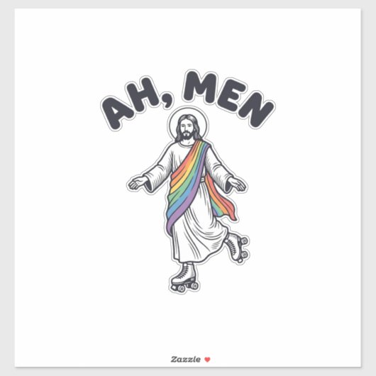 Ah Men Roller Skaten Gelovige Vector Design_1 Sticker (Vel)