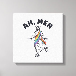 Ah Men Roller Skating Faith Vector Design_1 Canvas Afdruk