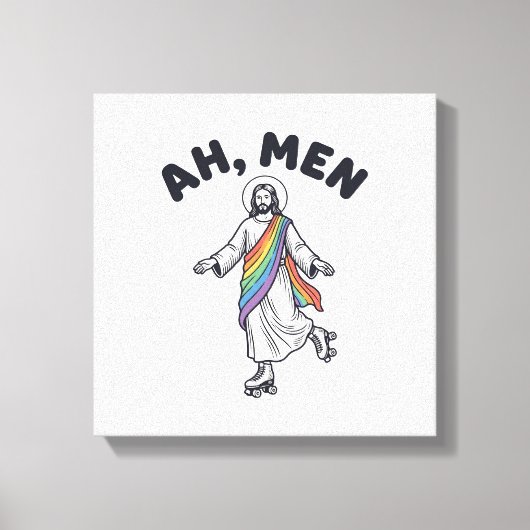 Ah Men Roller Skating Faith Vector Design_1 Canvas Afdruk (Voorkant)