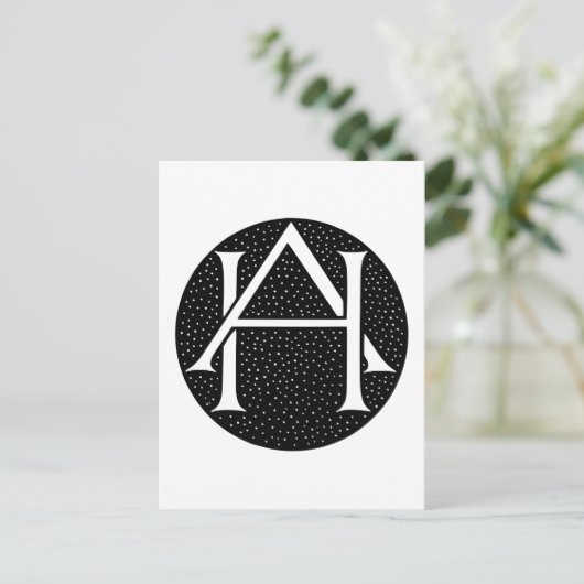 AH Monogram voor de initialen/letters AH. Briefkaart (Staand voorkant)