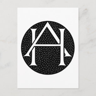 AH Monogram voor de initialen/letters AH. Briefkaart