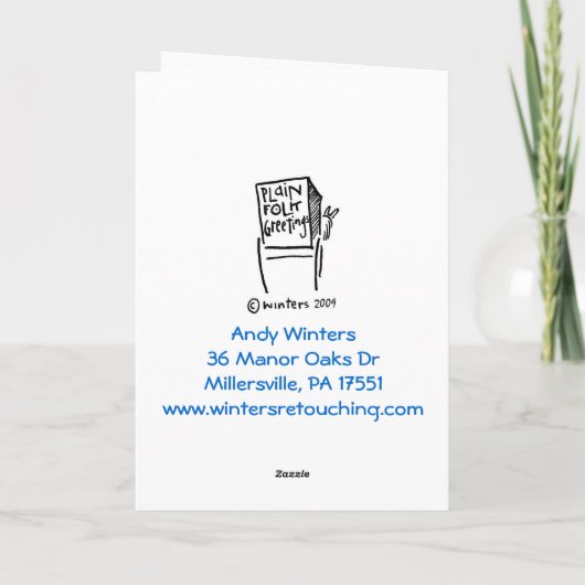 AH nam Groeten Plainfolk toe Feestdagen Kaart (Achterkant)