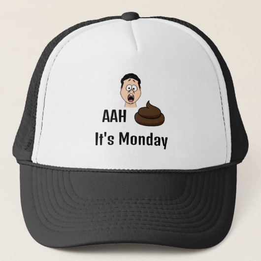 Ah S &% # Het is maandag Trucker Hat Pet (Voorkant)
