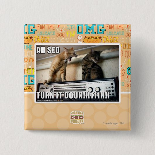 Ah Sed Draai het omlaag! Vierkante Button 5,1 Cm (Voorkant)