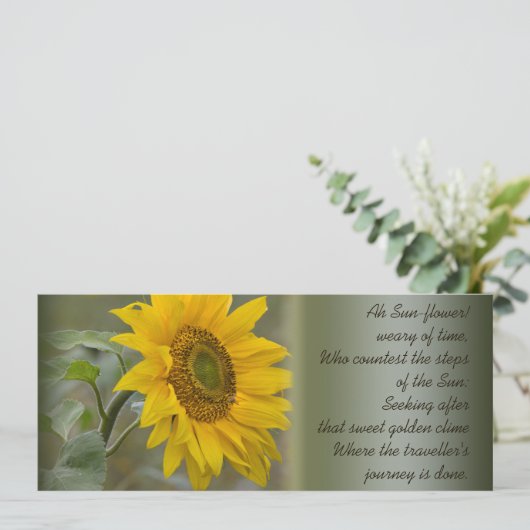 Ah Sun-flower CC0272-poëzie Kaart (Staand voorkant)