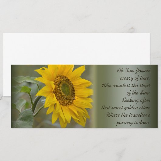 Ah Sun-flower CC0272-poëzie Kaart (Voorkant / Achterkant)