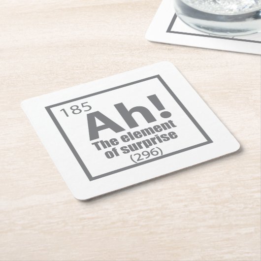 Ah! The Element of Surprise Funny Chemistry Joke Kartonnen Onderzetters (Schuin)