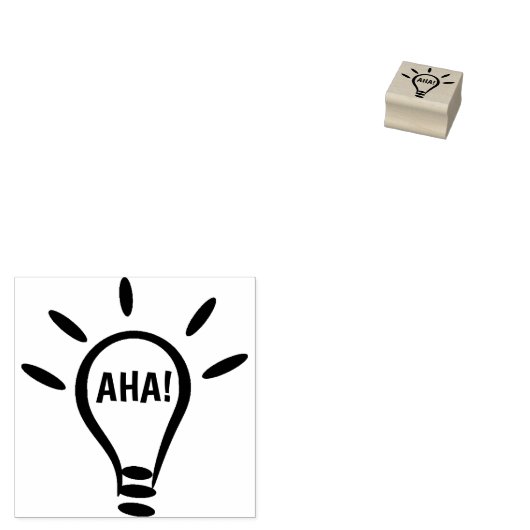 "AHA" gloeilamp rubberen stempel (Gestempeld)
